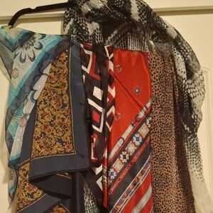 6 Colorful Patterned Scarves Collection